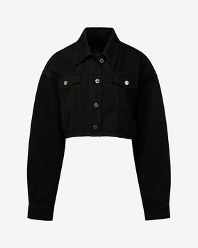 Noise Reduced Fabric Cropped Denim Jacket