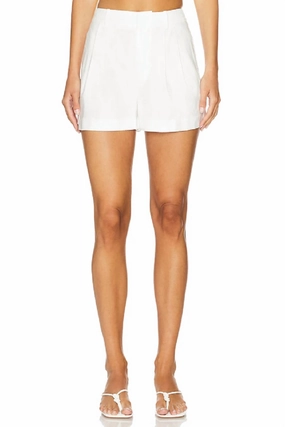 Punk style Ultra Lightweight Build Conry Linen Pleated Short In Off White