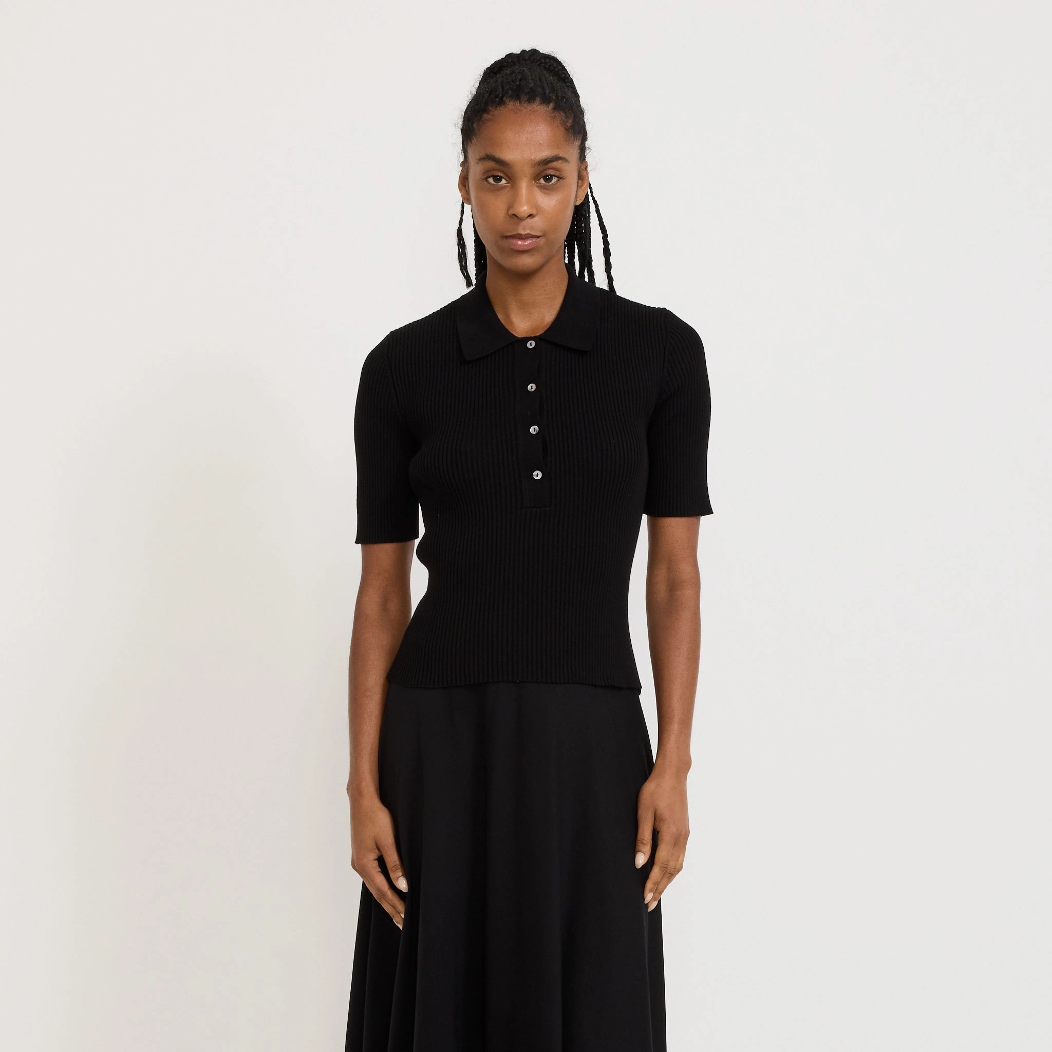 Danae Polo Black Warm and Fashionable