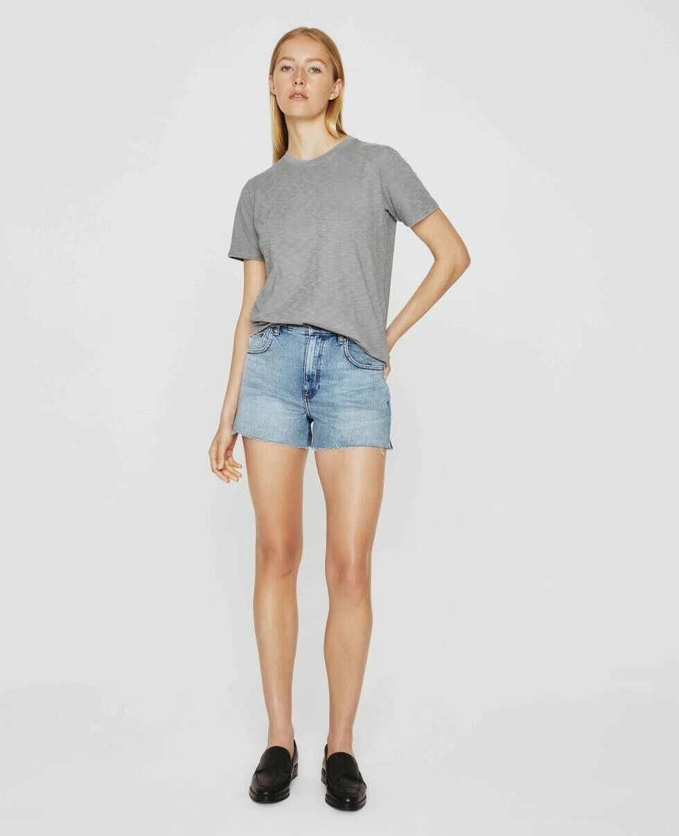 Blazer AG Jeans Hailey Shorts Womens 31 Blue Denim Cotton Blend Cutoff Boyfriend JDM268