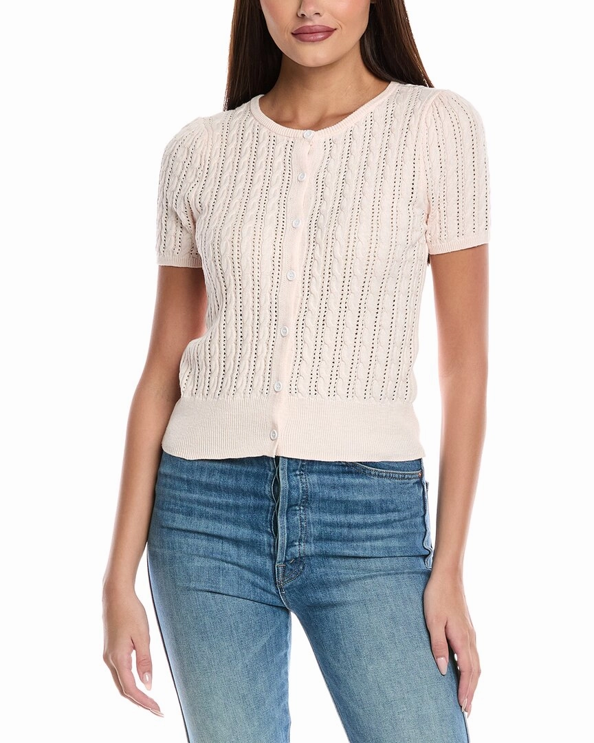 Relaxed Fit Design History Button Front Linen-Blend Cardigan