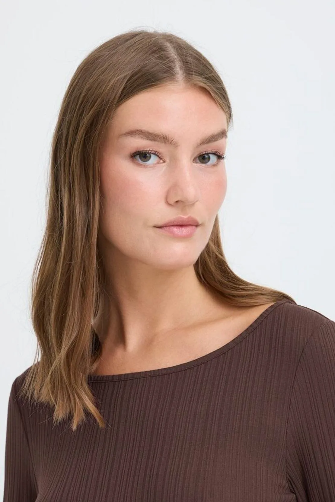 REFINED SQUARE NECK TOP (CHOCOLATE) AdjustableHemCuffs anti static coating