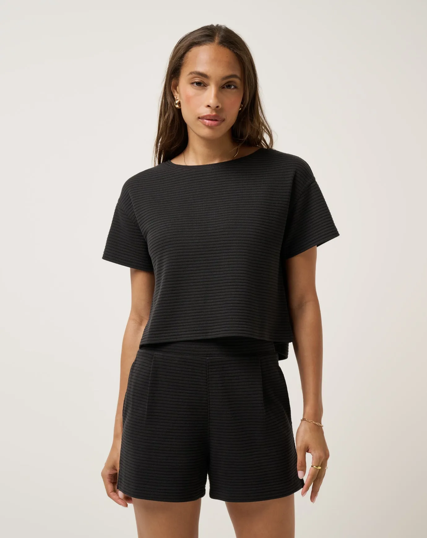 Convertible Neckline Coastal Rib Charter Cruise Top