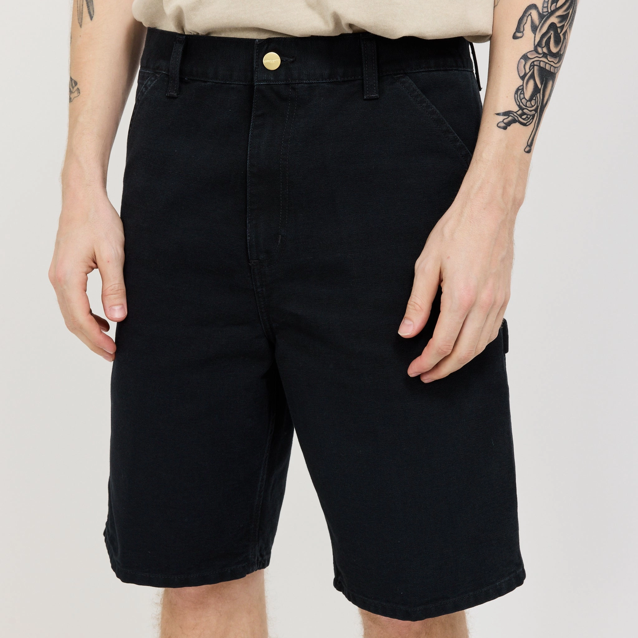 Single Knee Short Black Cozy Style Parka