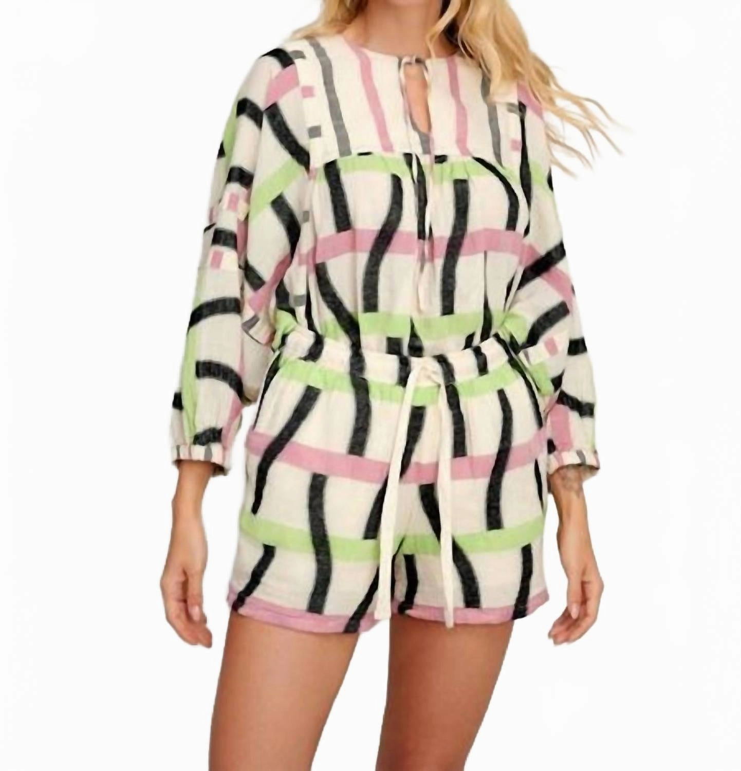 hang dry Gusseted Crotch Design Karla Cotton Shorts In Multi