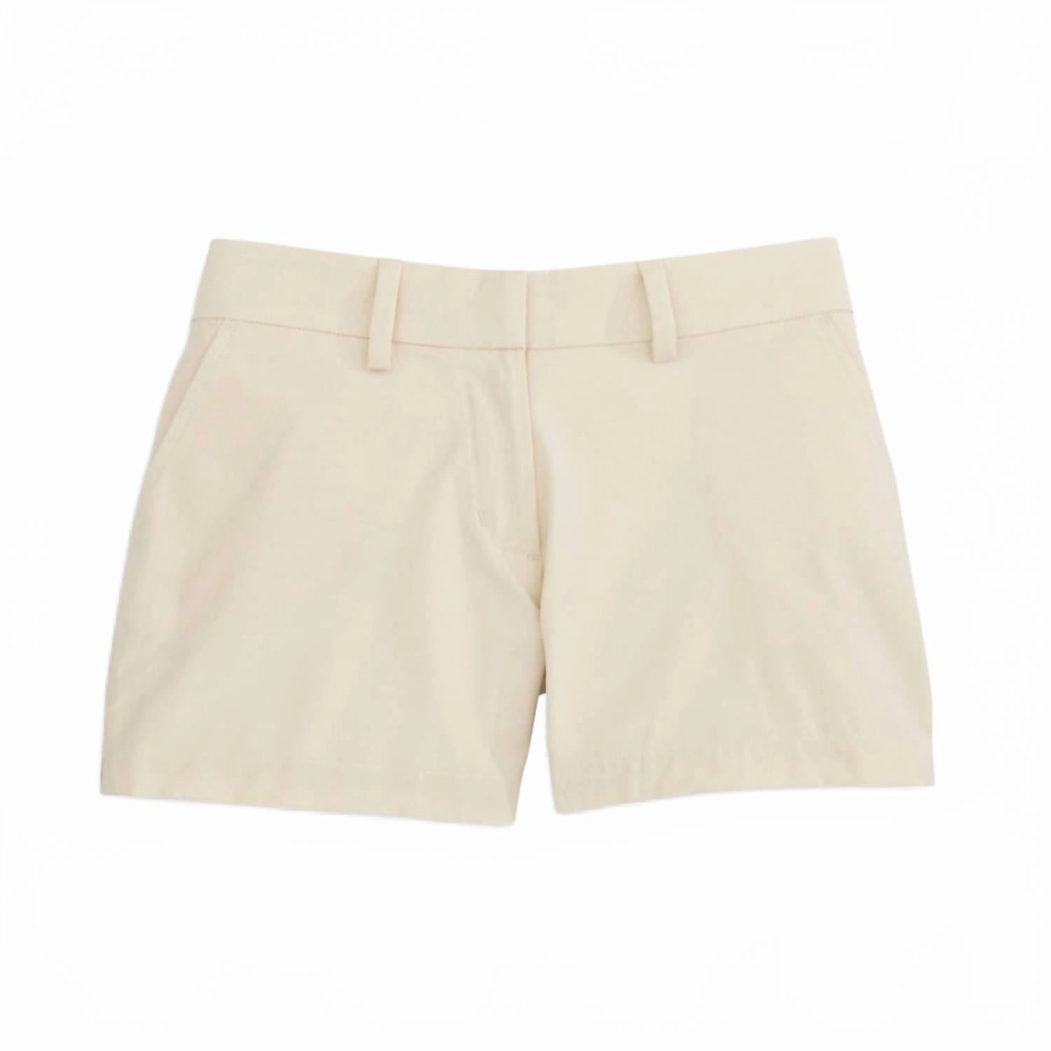 Women's Inlet 4" Short In Stone No Slip Grip All Day Movement Fit