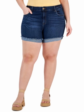 long-lasting quality Womens Cuffed Denim Denim Shorts