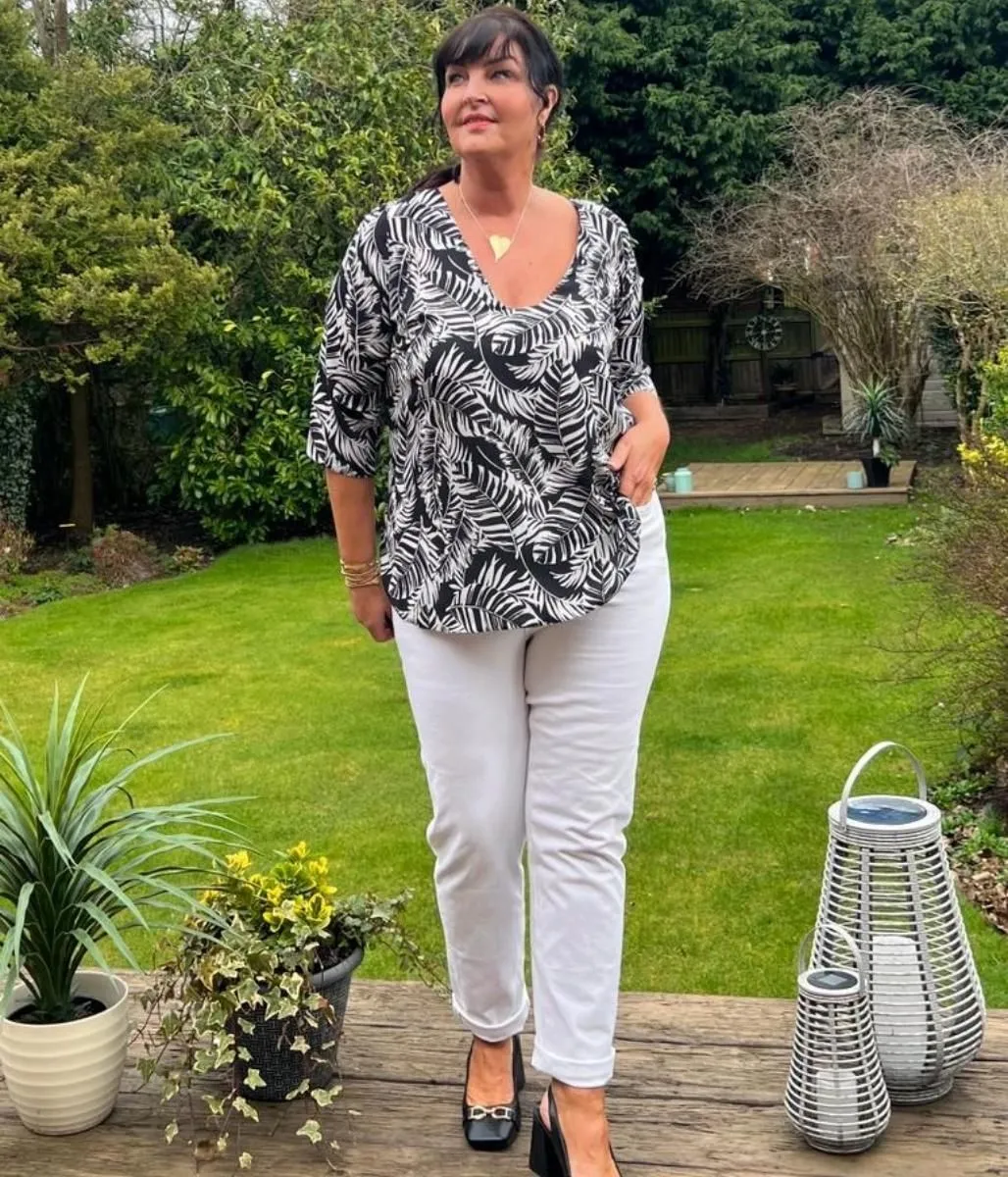 Ethical production Durable Weave Monochrome Leaf Tunic Top