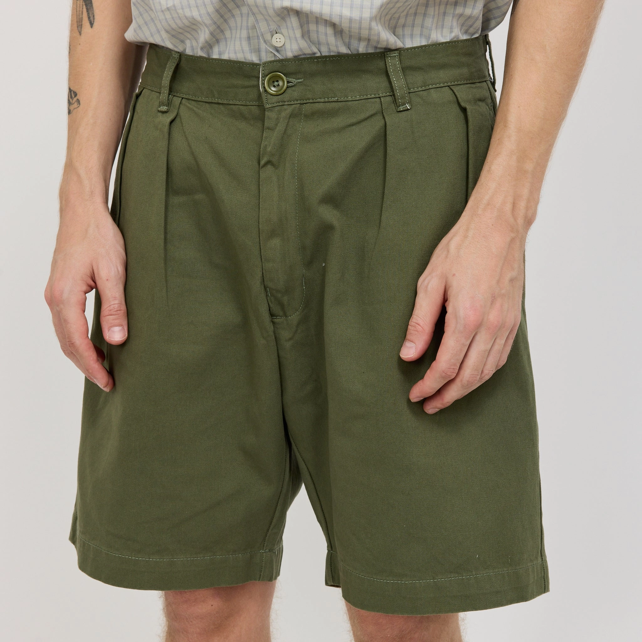 All Purpose Fit Neutral Tones Drill Part Timer Shorts Olive