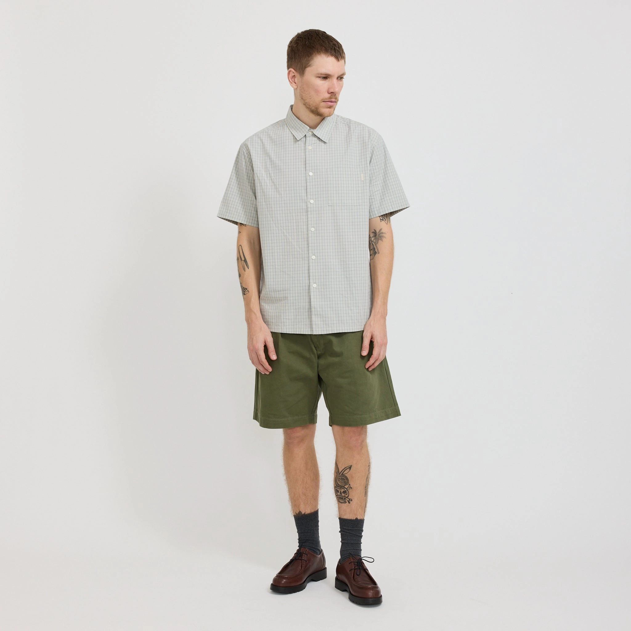 Drill Part Timer Shorts Olive Non Slip Inner Grip