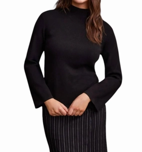 Funnel Neck Sweater In Black Winter Must-Have Chilly Layering