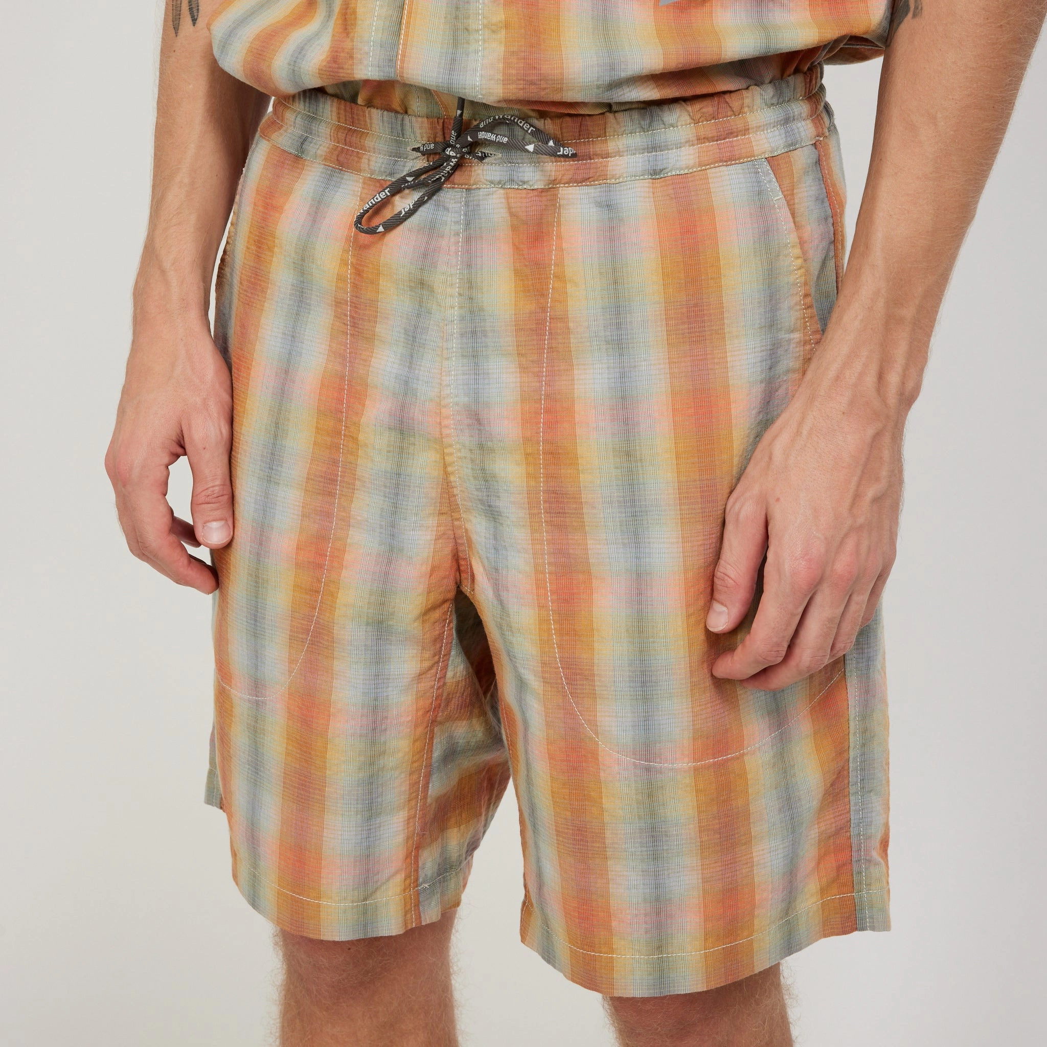 Dry Check Short Pants Orange Beach Wear