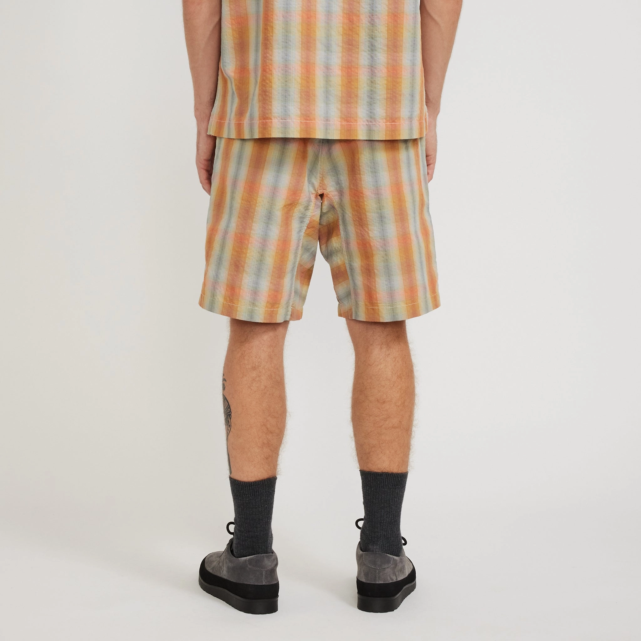 handmade touch Dry Check Short Pants Orange