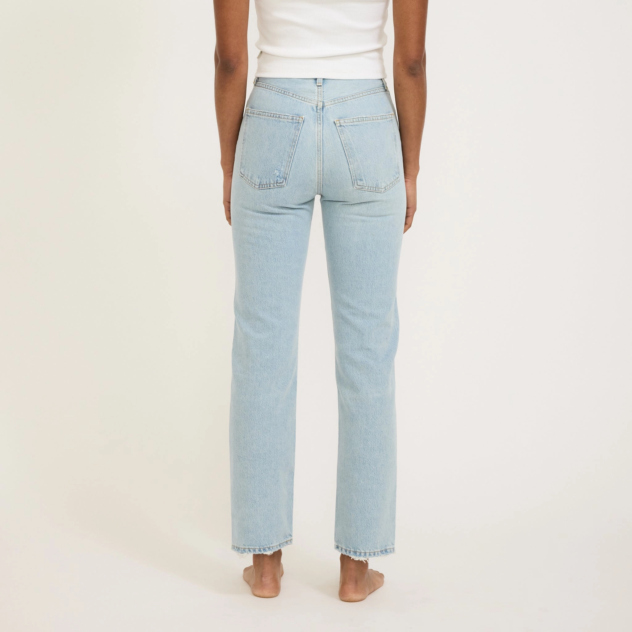 90's Pinch Waist High Rise Straight Focus Fade Resistant Wash Party Look Modern Minimalist