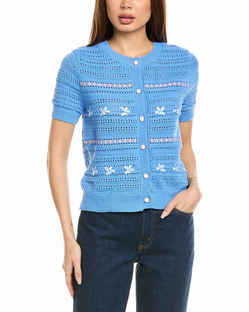 Effortless Comfort Stretch Knit Nanette Nanette Lepore Linen-Blend Cardigan