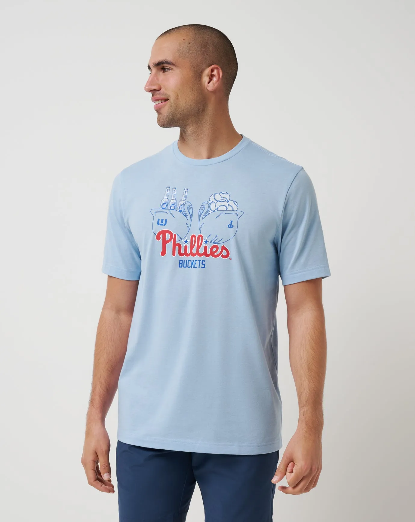 Slim Silhouette Solid Color Philadelphia Phillies Strike Two Tee
