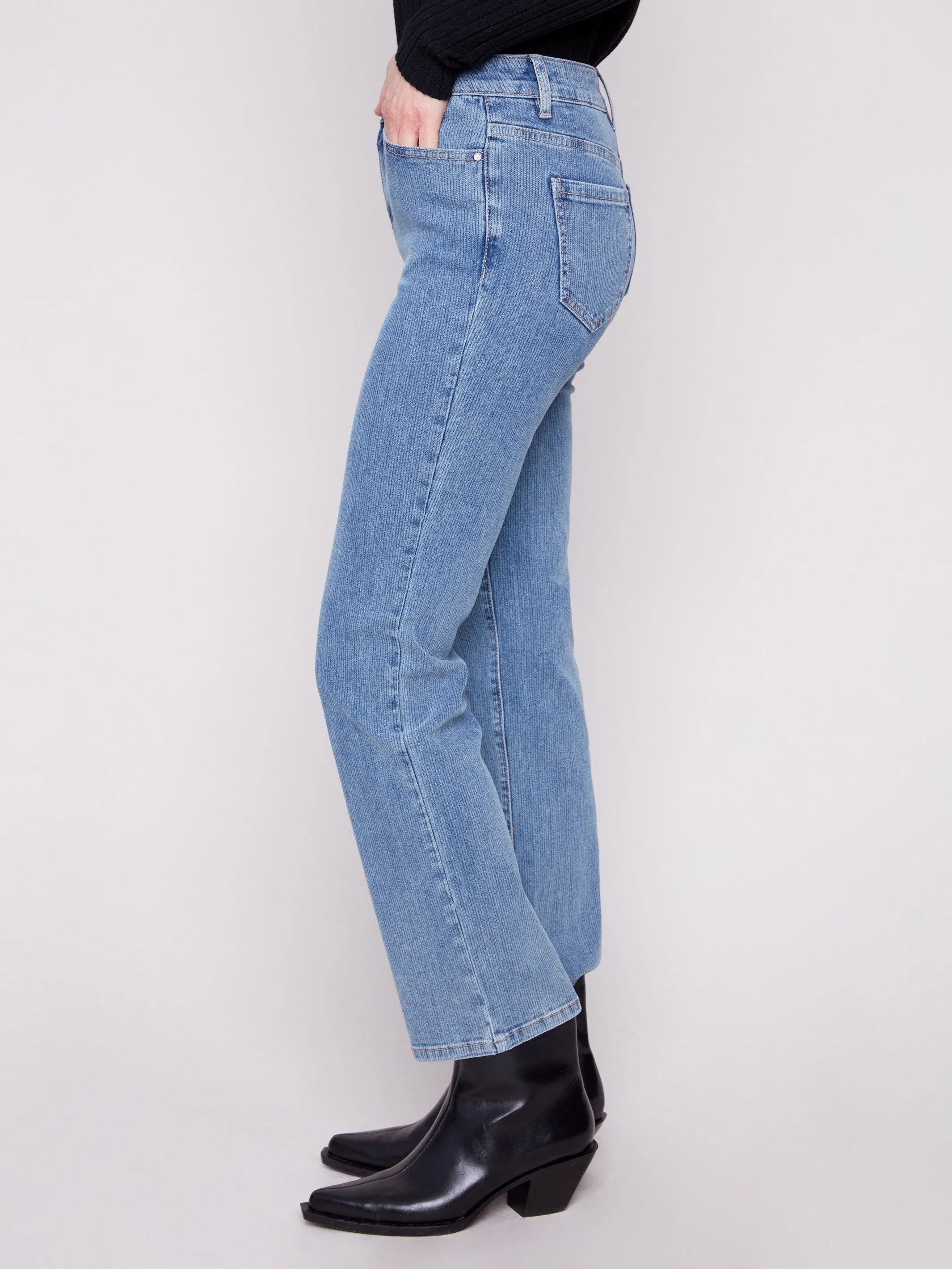 Corduroy Straight Leg Pants - Denim Convertible legs Sleek Design
