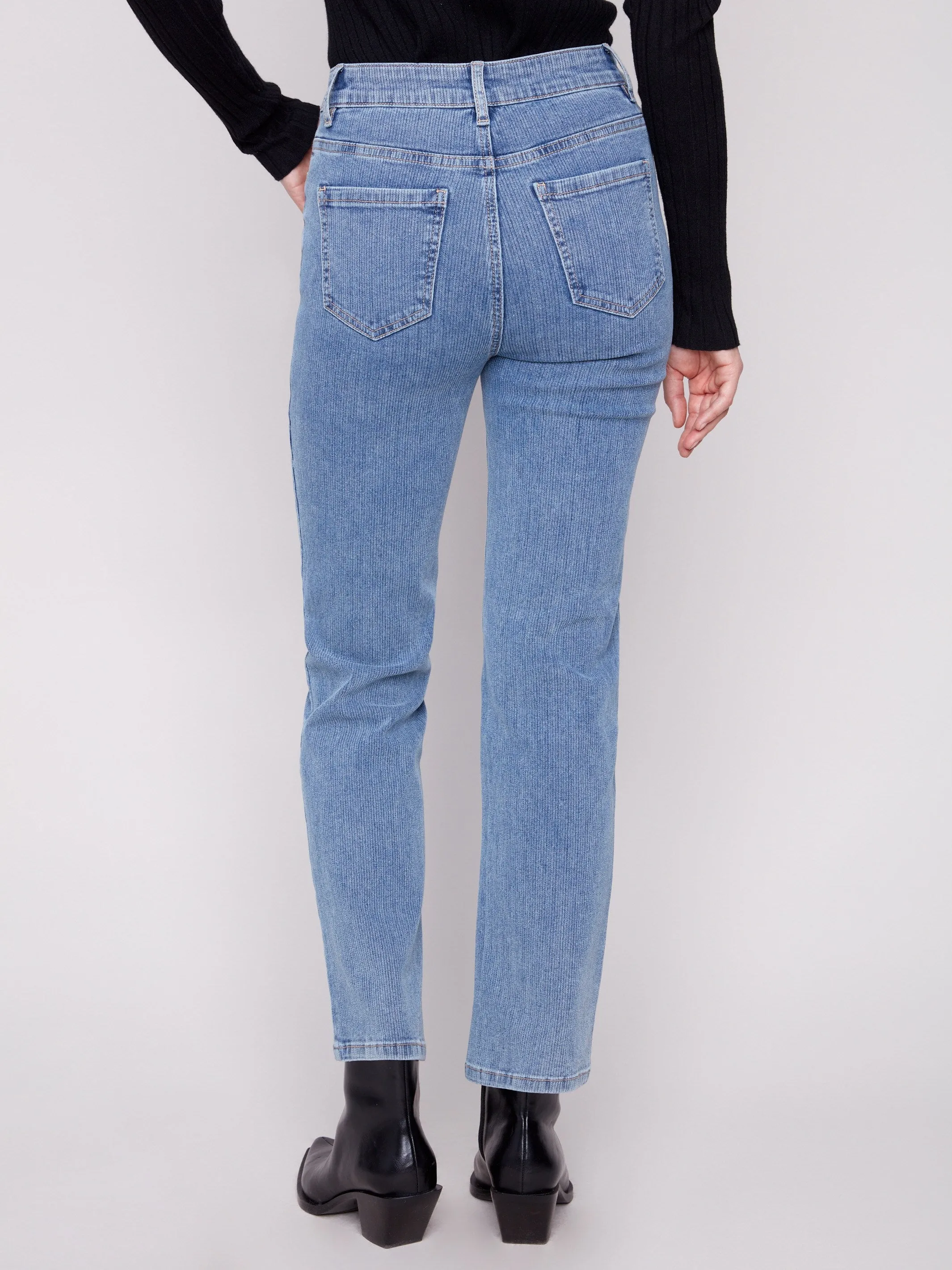Corduroy Straight Leg Pants - Denim Stretch Comfort Breathable Lining