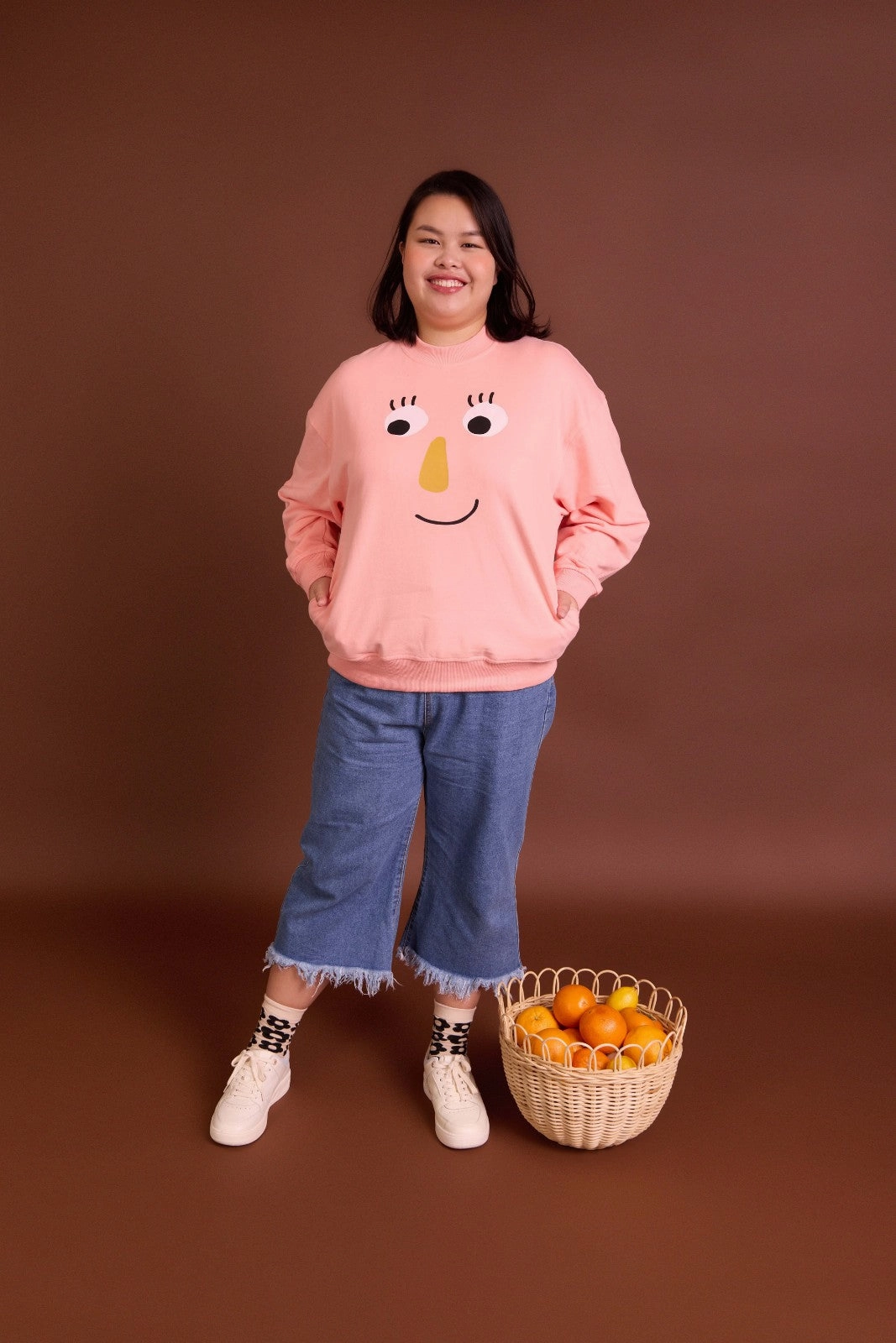 The Peep Jumper in Pink Comfortable Knitwear Breathable Mesh Panels