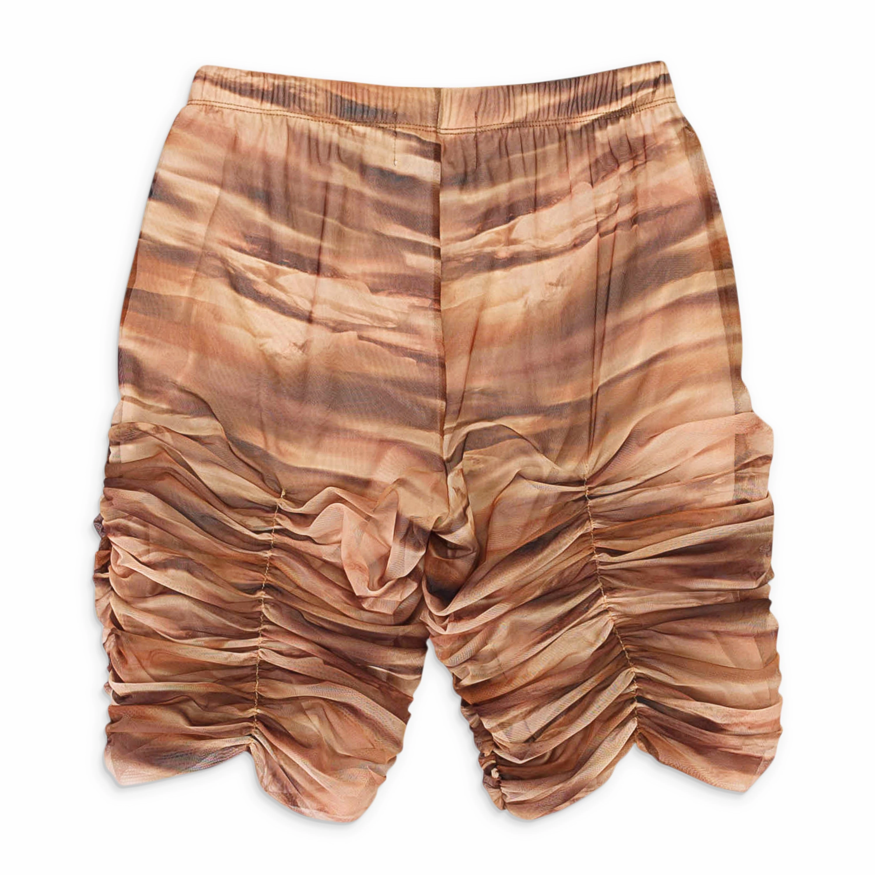 BIKERS WITH RUSHED DETAILS BROWN SHORTS Machine washable