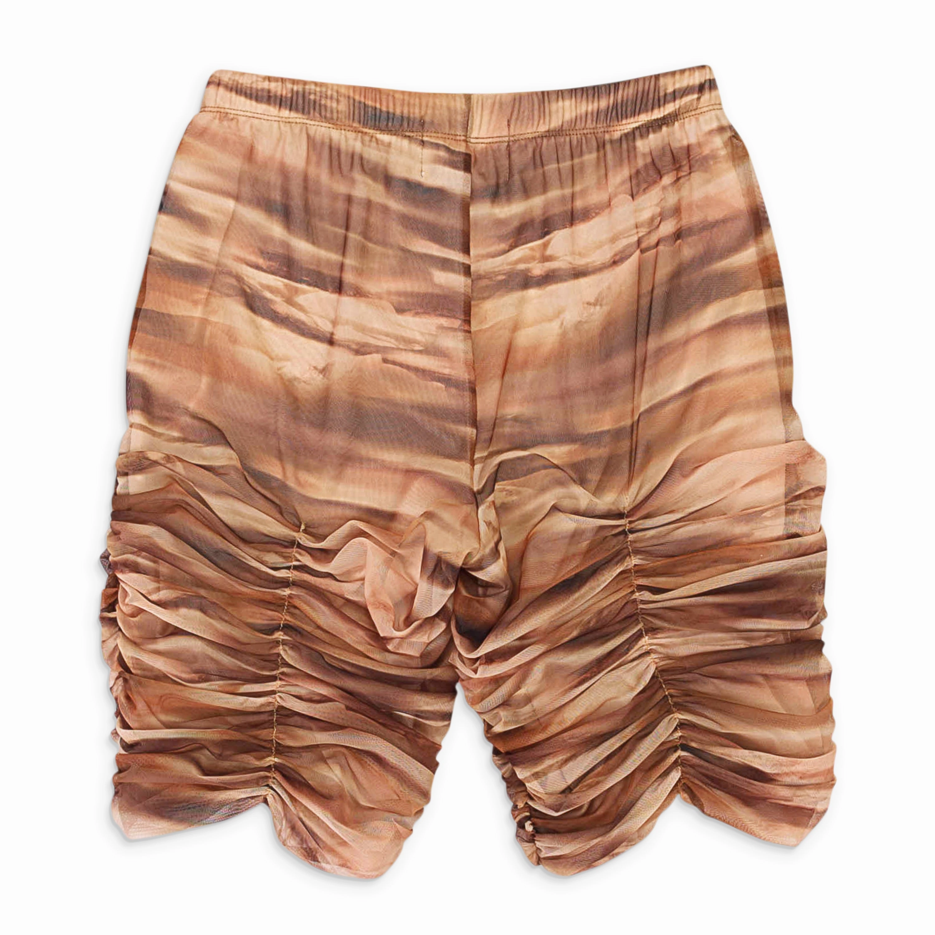 baseball uniform BIKERS WITH RUSHED DETAILS BROWN SHORTS