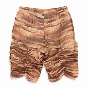 baseball uniform BIKERS WITH RUSHED DETAILS BROWN SHORTS