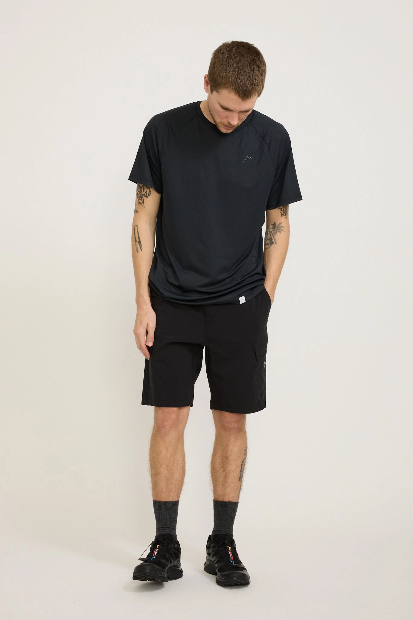 Flap Cargo Shorts Black Quick Dry Fit