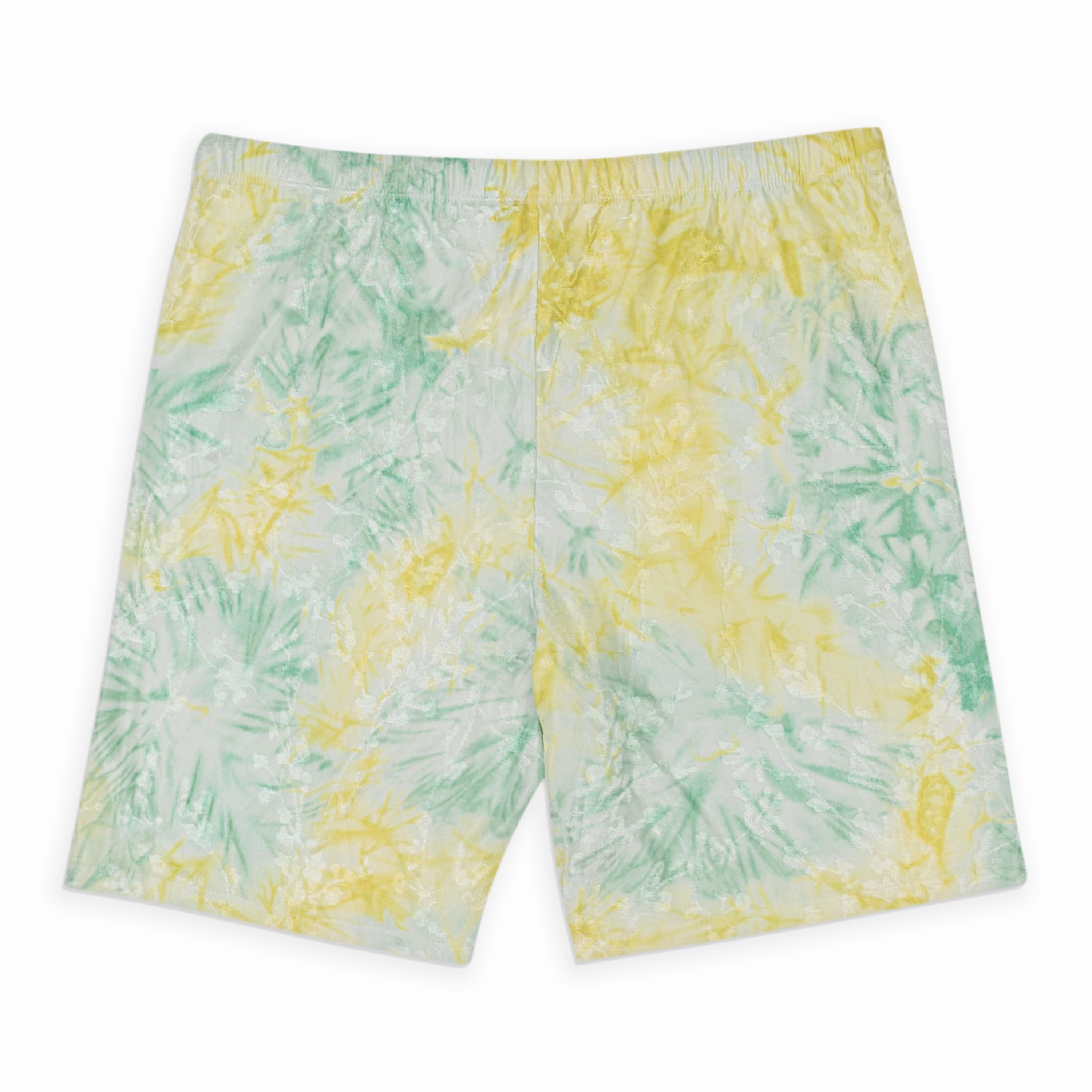 technology industry Back pockets TEXTURED TIE DYE ORANGE GREEN BIKE SHORTS