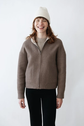 Ultra Lightweight Design Eleanor Reversible Jacket Greige - Mokka