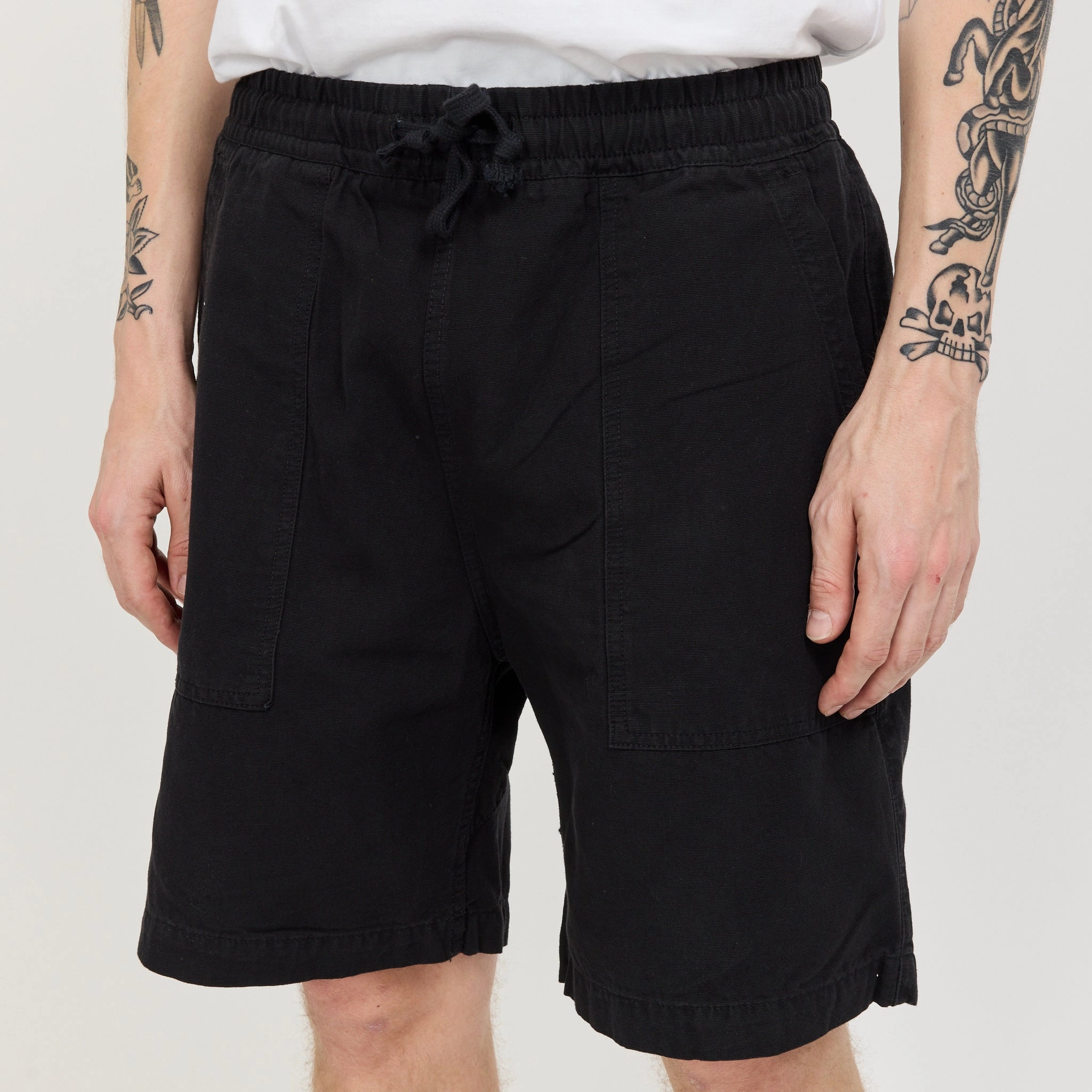 Easy Fit Canvas Chef Shorts Black