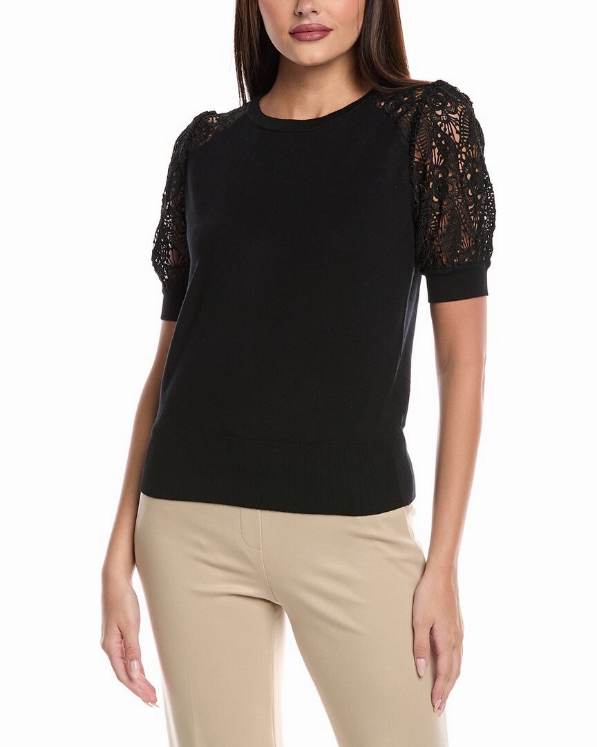 Luxe Wear Cozy Fit Wear Elie Tahari Felicity Crochet Sweater