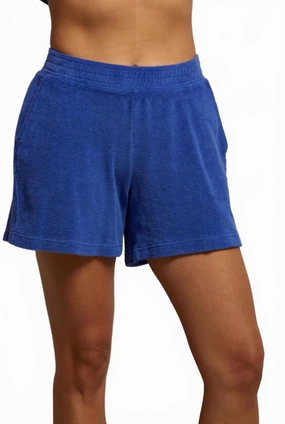 Emily Loop Terry Sweat-Short In Blue Machine-washable Sweat Wicking Lining