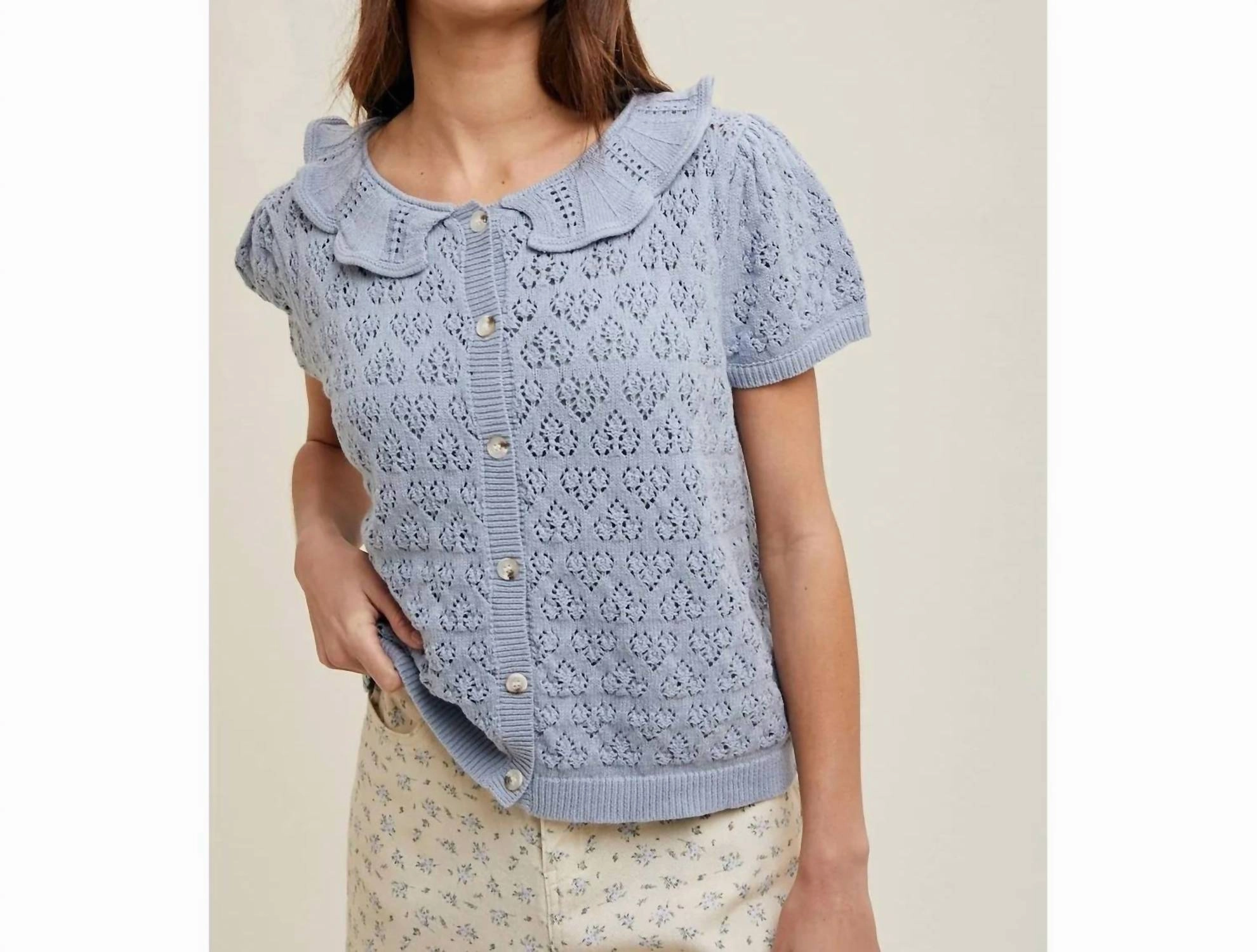 Emma Cardigan In Dusty Blue Comfy Touch Fashion Forward Wear