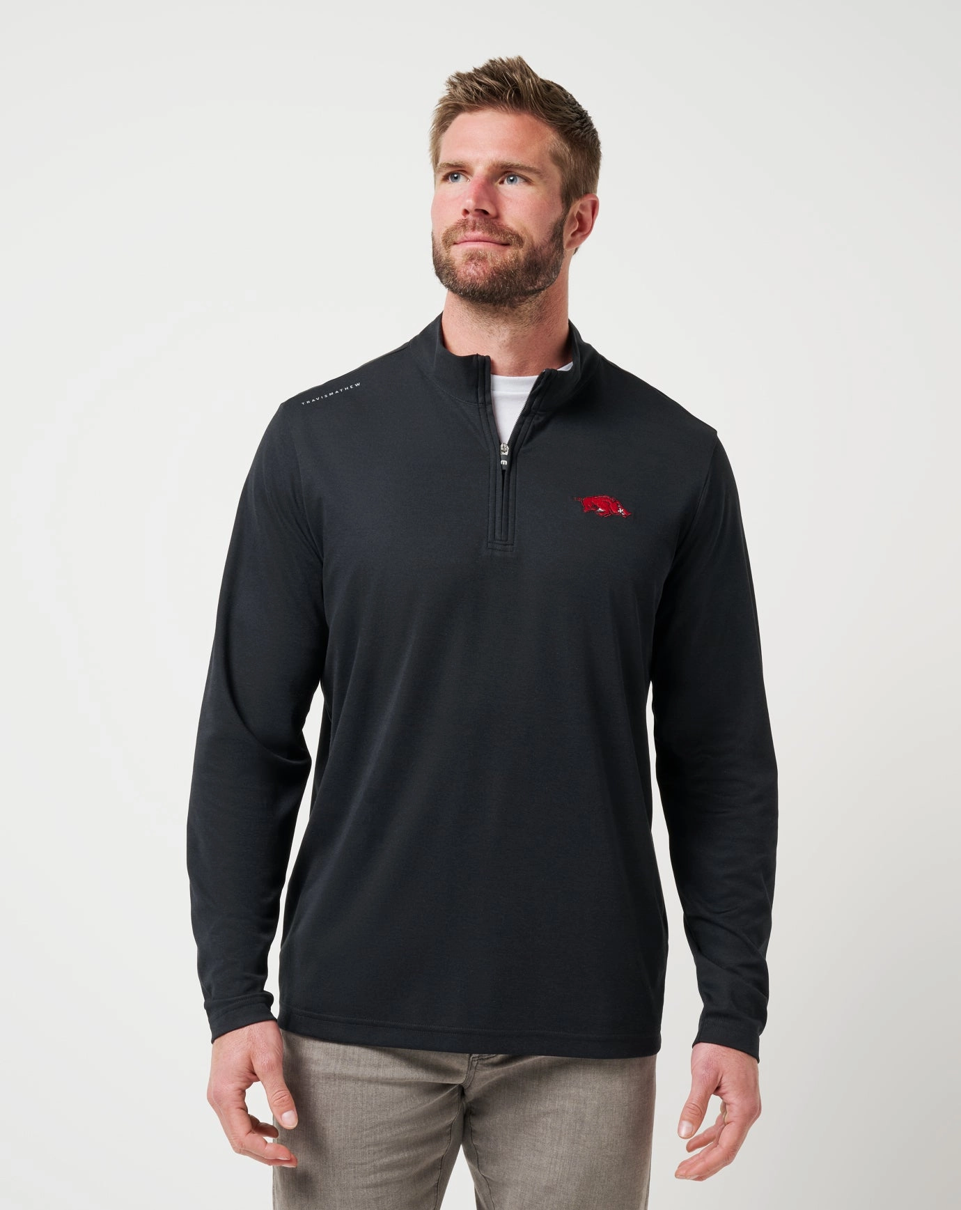 Arkansas Time To Tailgate Quarter Zip Noise Free Movement Temperature Regulating Tech