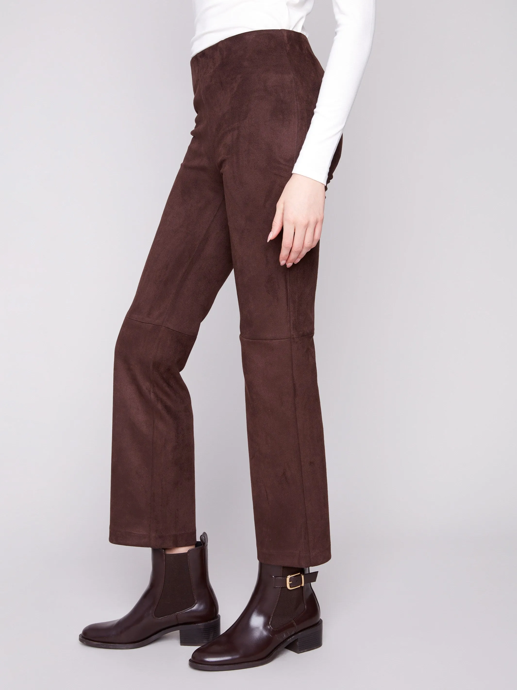 Faux Suede Pull-On Pants - Mocha Comfy Movement slim fit