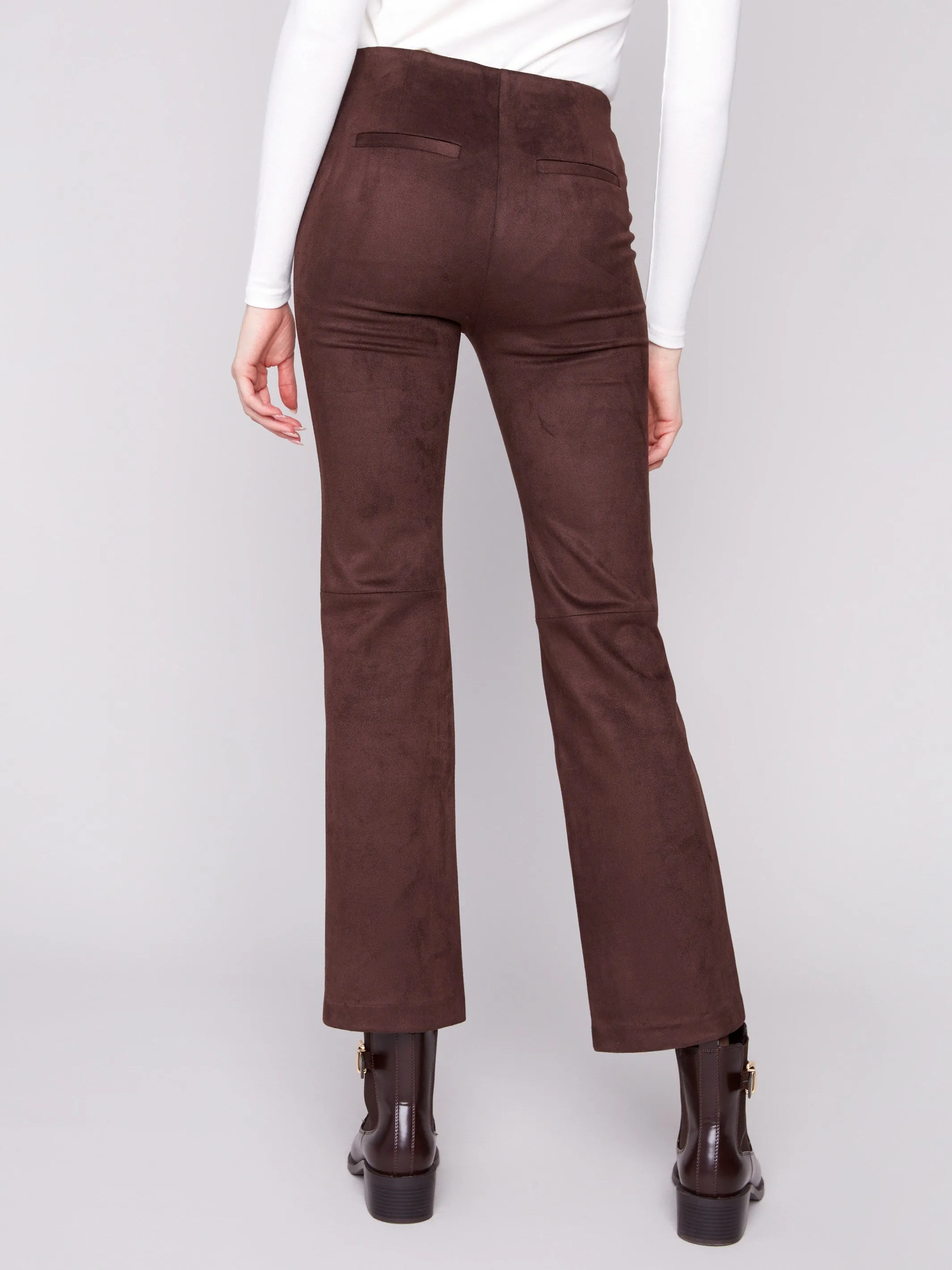Faux Suede Pull-On Pants - Mocha NonIrritatingSeams