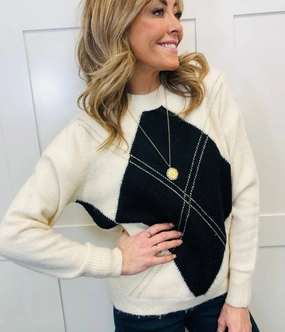 Ivory Diamond Argyle Jumper Seasonal Comfort