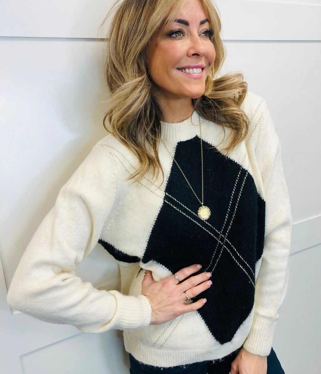 hypoallergenic Urban Comfort Ivory Diamond Argyle Jumper