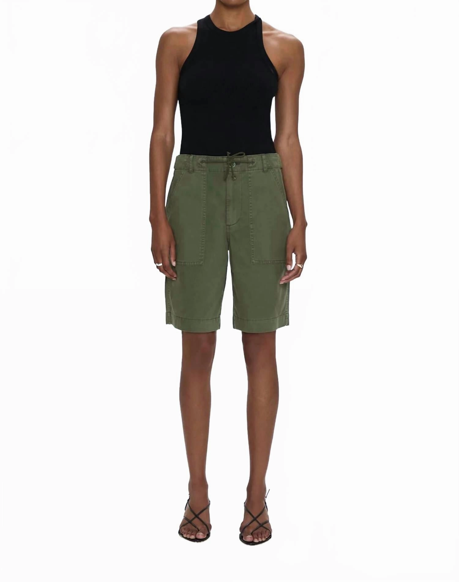 Etta Curved Shorts In Meadow Cargo Pockets Comfortable Wear