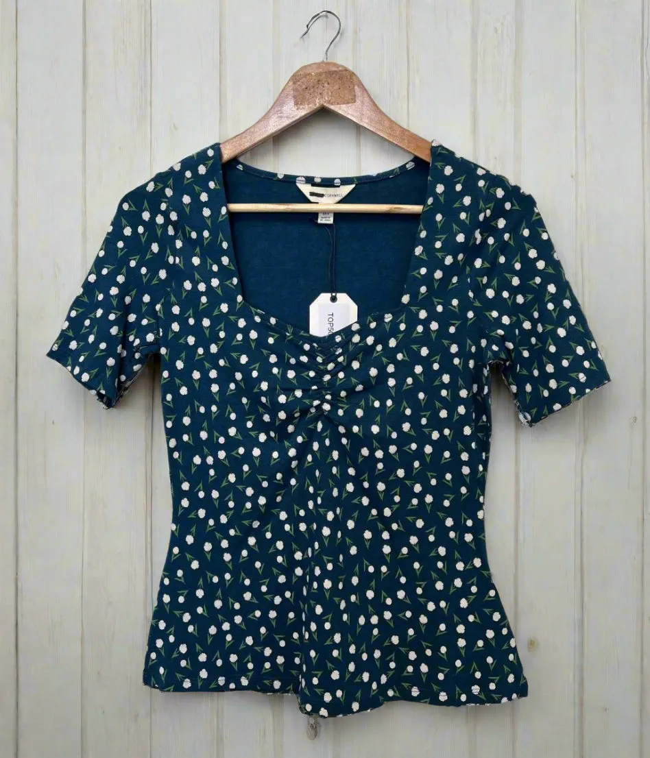 Multipurpose Design OdorResistant Fabric Ex Seasalt Gentle Wave Ditsy Top