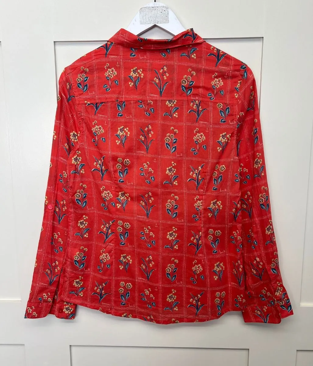 Ex Seasalt Orange Print Larissa Shirt Ultraviolet Protection Finish AntiSlipGrip