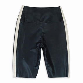 SIDE STRIPE BERMUDA BLACK SHORTS Hidden Storage Compartment gym kit