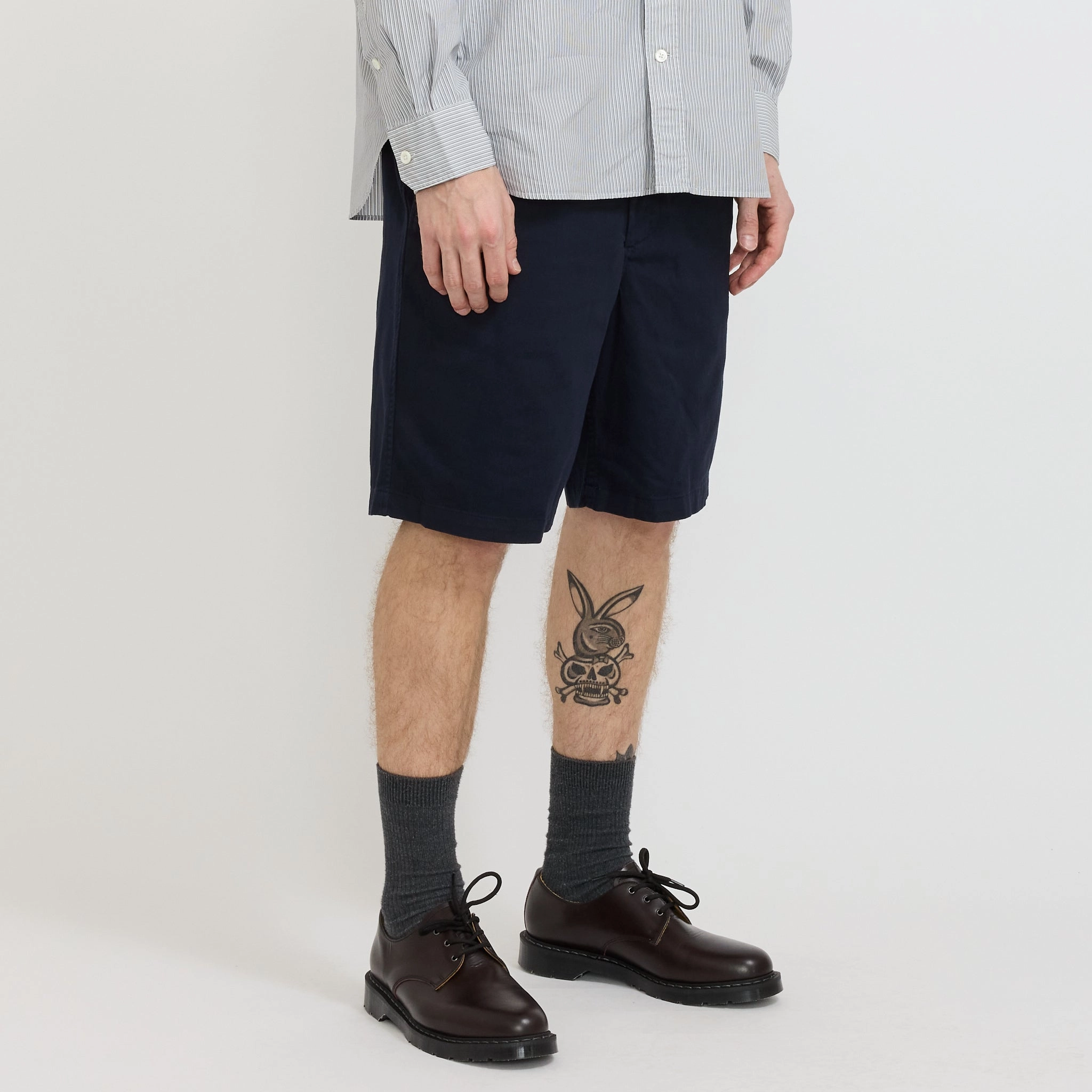 Ezra Relaxed Organic Stretch Twill Short Dark Navy Urban Style Ventilated Back Panels