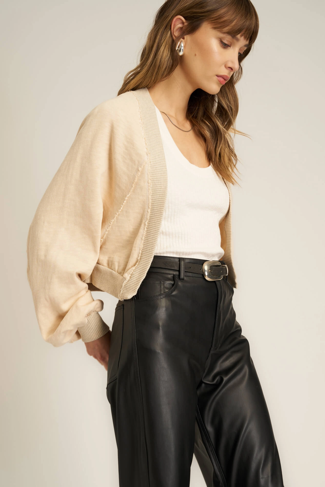 Nieves Seamed Shrug Soft and Elegant