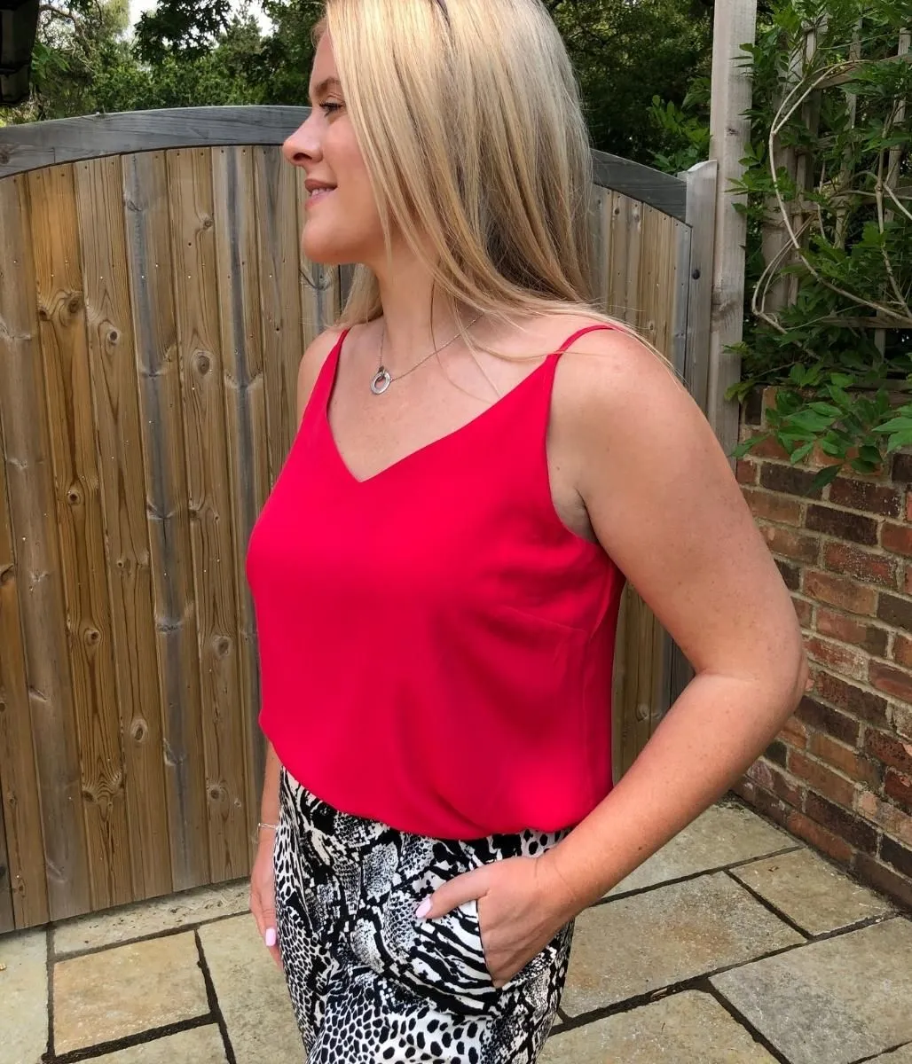 Non Chafing Edges Raspberry Cami Top