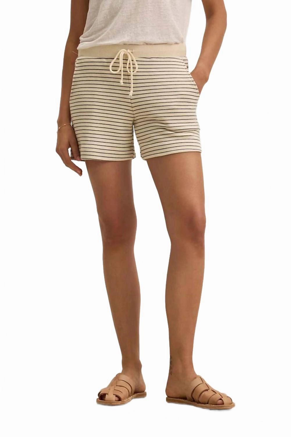 Women's Ketti French Terry Short In Natural/charcoal hikers beach goers