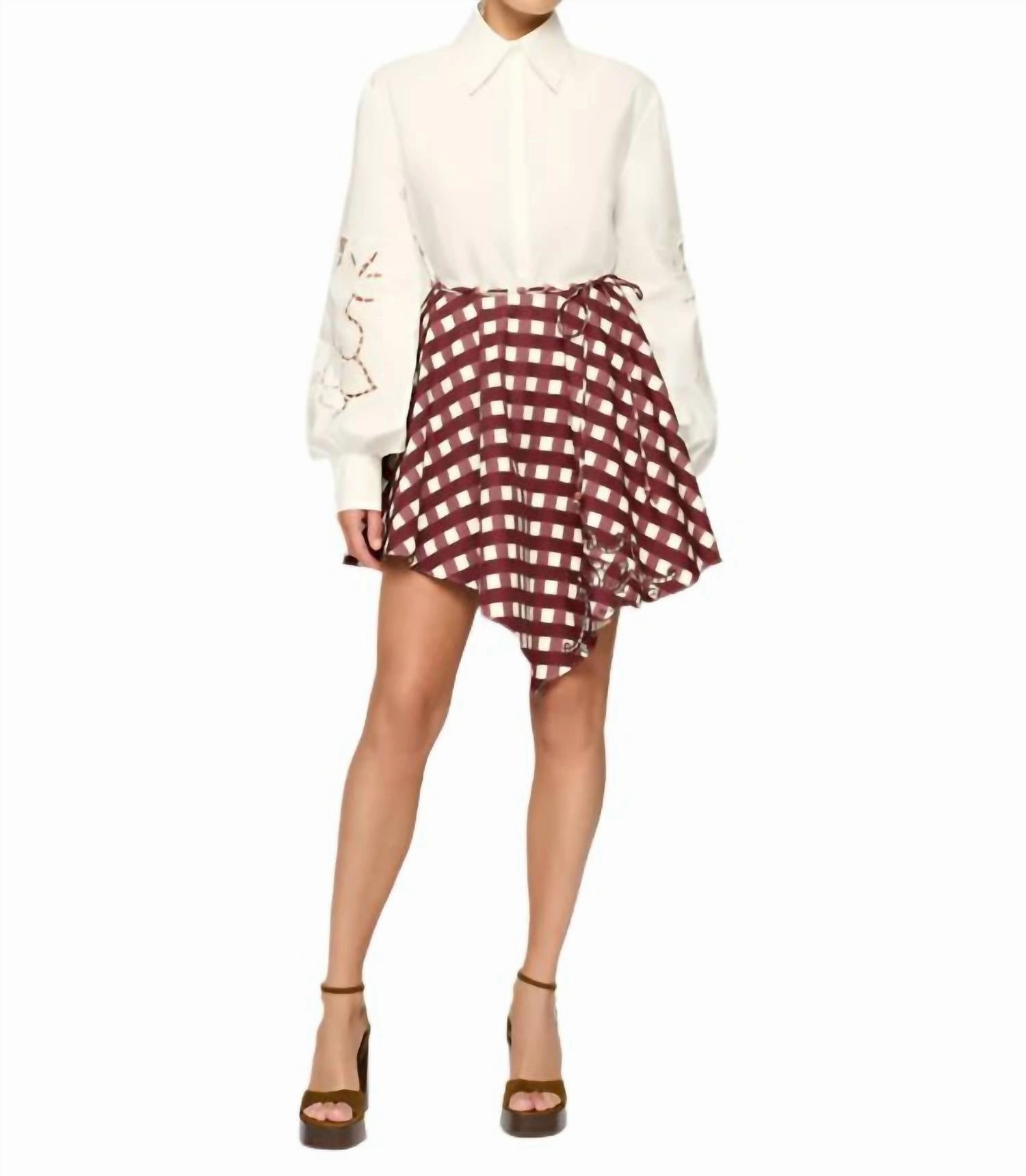 Josita Mini Skirt In Wine Picnic Easy Fashion
