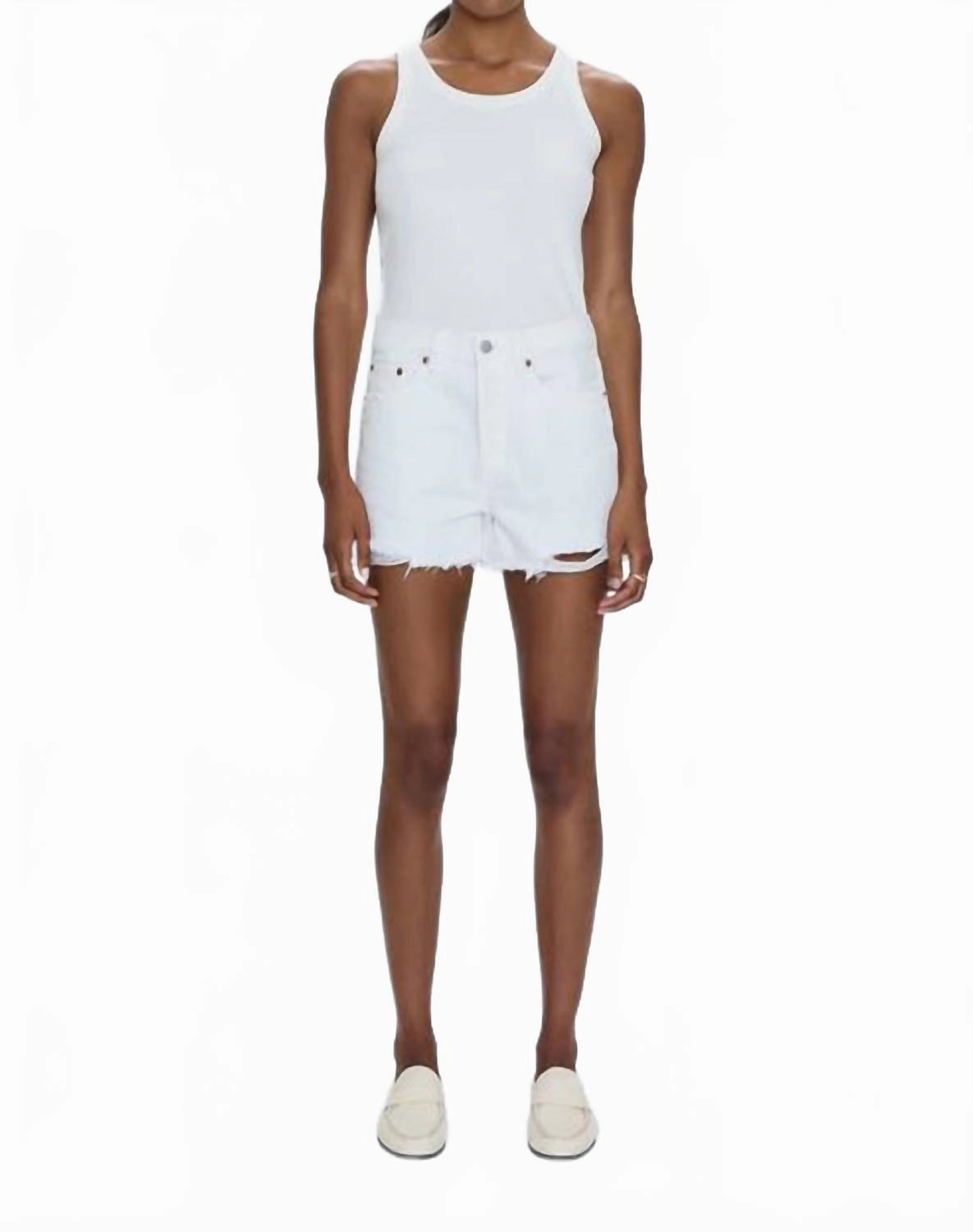 Practical Wear scarf Women's Nova High Rise Cut Off Pant In Luxe White