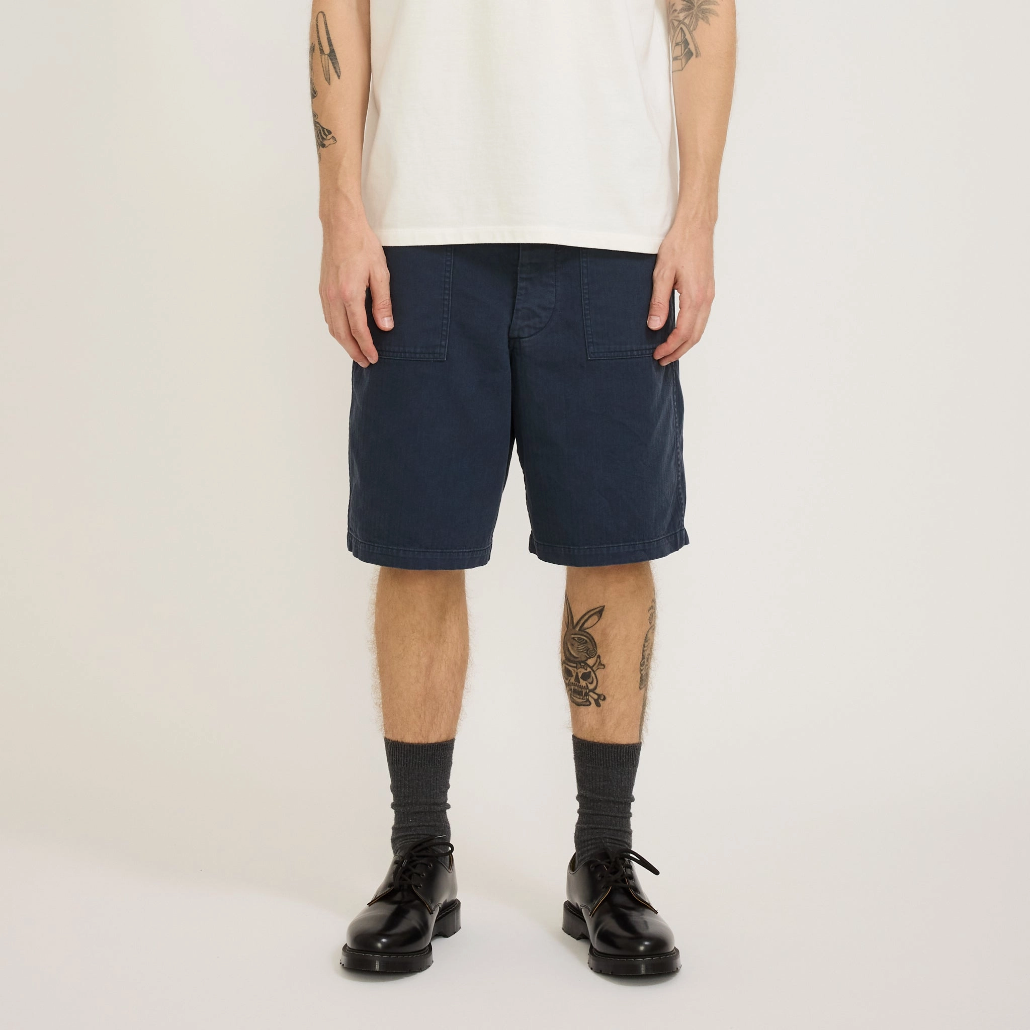 Anti Static Finish Easy Layer Summer Fatigue Shorts Navy