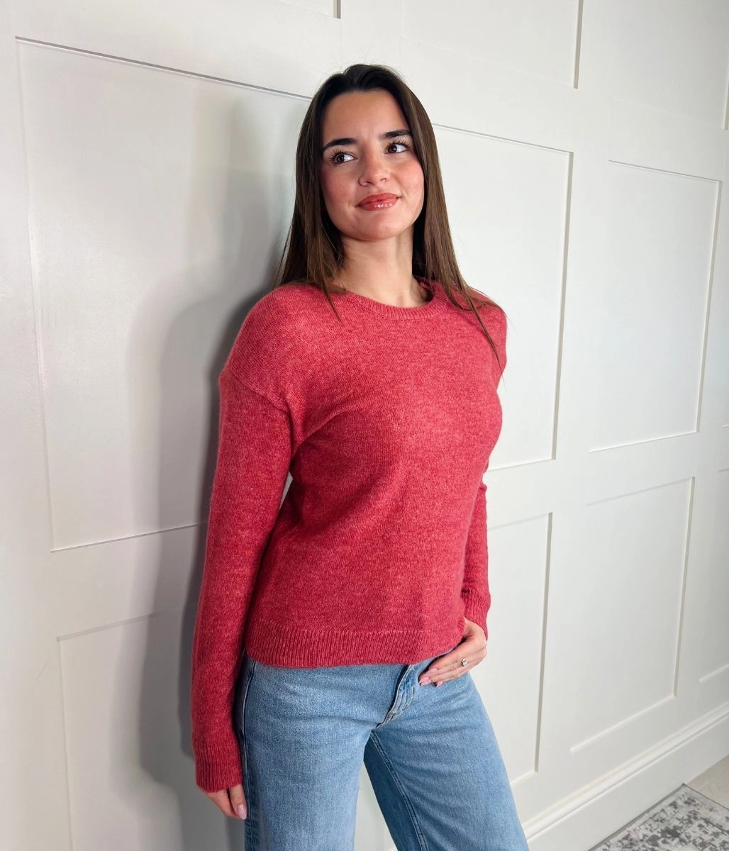 Salmon Pink Wool Blend Jumper Seamless Construction Design